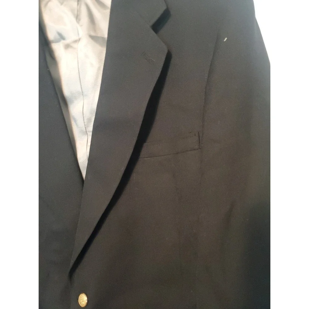 Stafford Performance Wool 2 Gold Button 48L Blue  Mens Dress Jacket Blazer